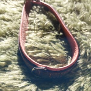 Collier cuir et tissu beige taille XS à S