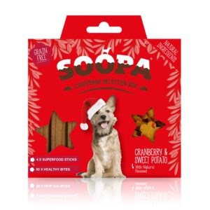 Canneberges et patates douces - Boîte de sélection de friandises pour chiens de Noël