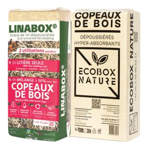 Mix-litières "CopoLin" Copeaux de bois et Linabox
